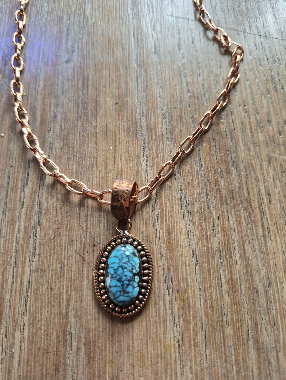 Blue Moon Turquoise Copper Necklace